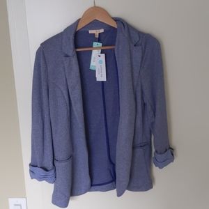 Skies are blue knit blazer